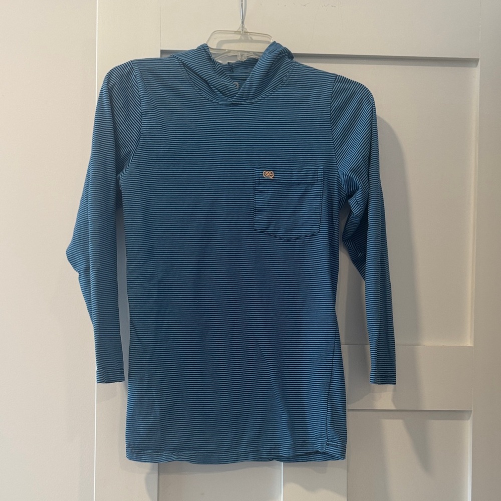 Quiet Storm Surf Store striped shirt with a hood
